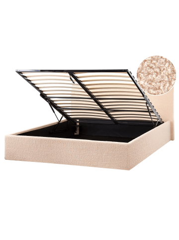 Beliani Doppelbett ORBEY in Beige - (W) 177 x (H) 88 x (L) 212 cm