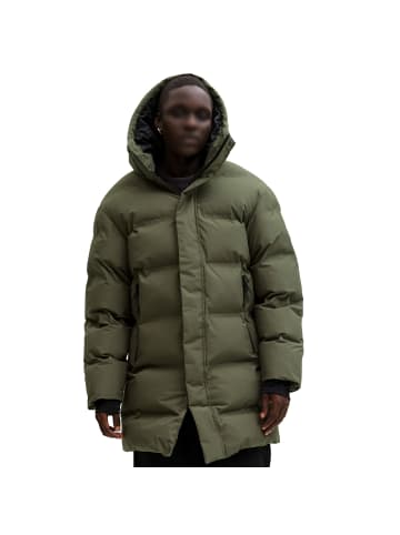 Jack and Jones JCOFUSION Long Puffer Jacket in Khaki