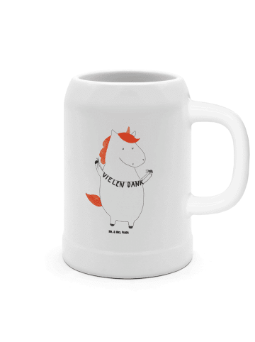 Mr. & Mrs. Panda Krug Einhorn Dankeschön ohne Spruch in Weiß