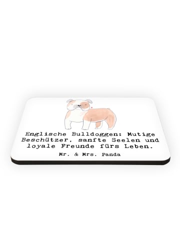 Mr. & Mrs. Panda Magnet Englische Bulldogge mit Spruch in Weiß