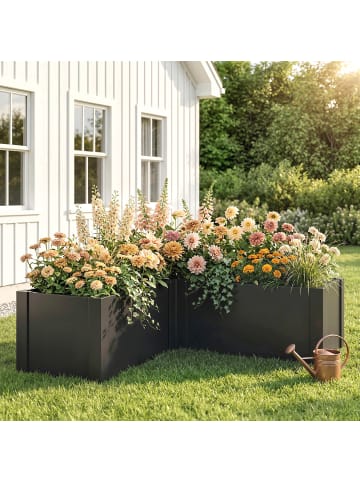 Outsunny Metall Hochbeet in Schwarz 150L x 150B x 55H cm