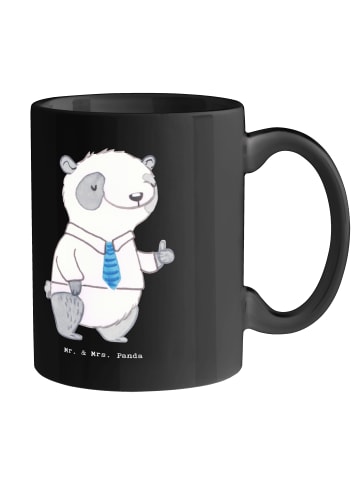 Mr. & Mrs. Panda Keramtiktasse Bürgermeister Job mit Spruch in Schwarz