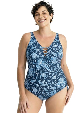 Ulla Popken Badeanzug in dunkelblau