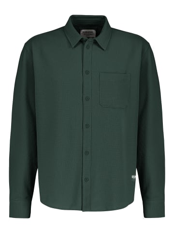 Sublevel Langärmeliges Shirt mit Knöpfen und Brusttasche in Grün