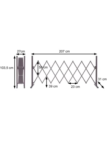 MCW Absperrgitter B34 ausziehbar, Höhe 103cm, Breite 27-207cm