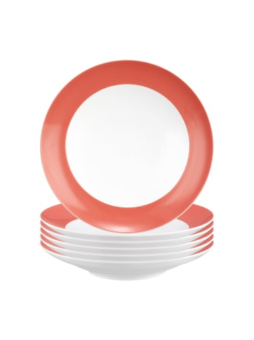 Seltmann Weiden 6er Set Suppenteller Liberty Pure Colors in ø 23,5 cm in Flamingo Red