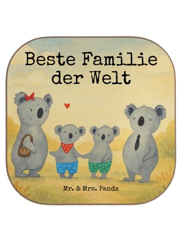 Mr. & Mrs. Panda Holzuntersetzer Koala Familie zwei Design mit S... in Weiß