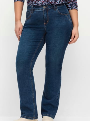 sheego Bootcut-Jeans in dark blue denim