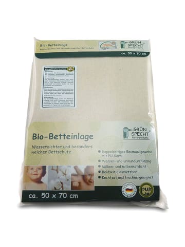 Grünspecht Bio-Betteinlage wasserdicht 50 x 70 cm in weiss