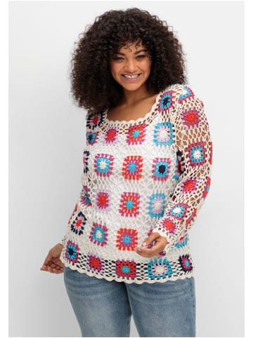 sheego by Joe Browns Häkelpullover in offwhite