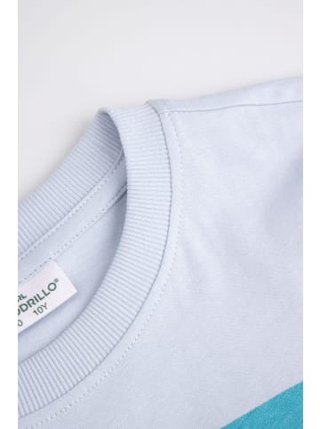 Coccodrillo Baumwoll-T-Shirt mit kurzen Ärmeln in hellblau