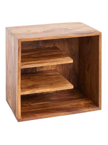 FineBuy Beistelltisch in Braun / Sheesham / 30x43x43