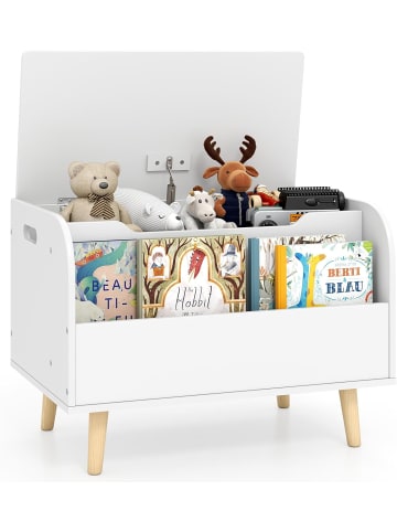 COSTWAY Spielzeugtruhe mit Deckel in Weiß