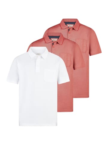 Redmond Poloshirt Basic in Rot / weiß
