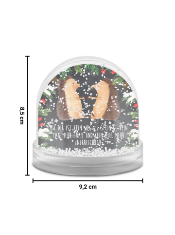 Mr. & Mrs. Panda Schneekugel Igel Liebe mit Spruch in Kreidetafel