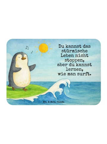 Mr. & Mrs. Panda magnet Pinguin Surfer Design mit Spruch in Weiß