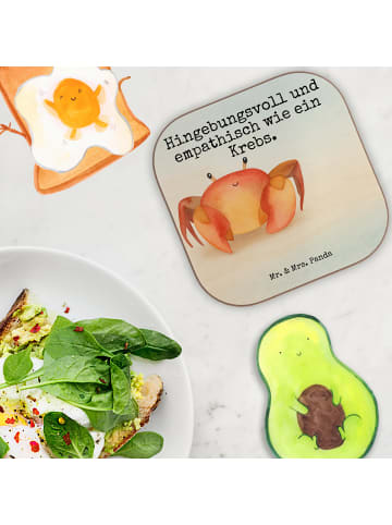 Mr. & Mrs. Panda Untersetzer für Gläser Sternzeichen Krebs Desig... in Weiß