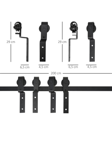 HOMCOM Schiebetor-200B x0,6T x 4H cm-Schwarz