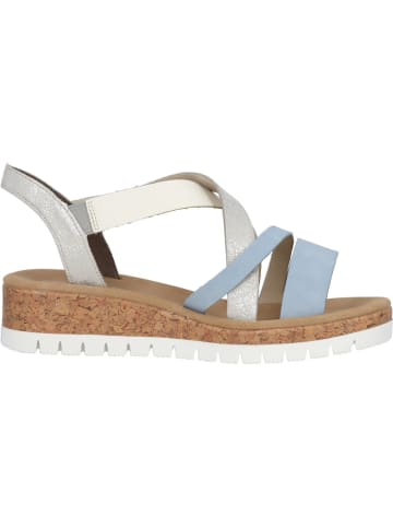 rieker Keilsandaletten in aqua/offwhite/fog-silver