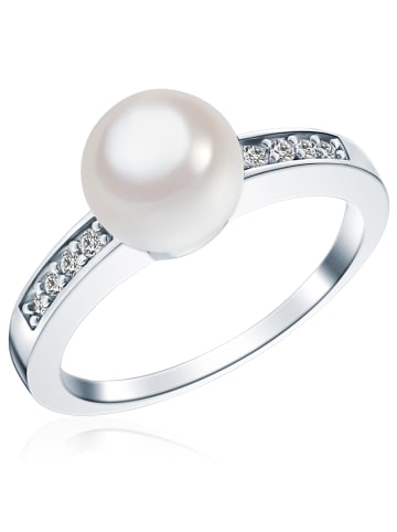 Rafaela Donata Ring aus Sterling Silber mit Zirkonia und Muschelkernperle in silber