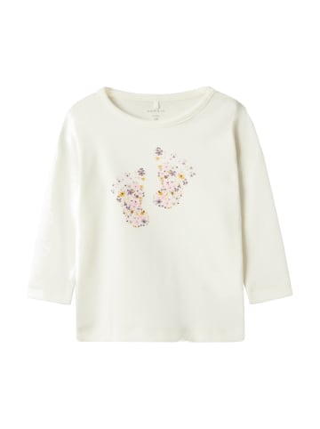 name it Baby Longsleeve für Mädchen mit Blumenprint in Weiß