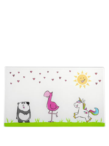 LEONARDO Brettchen aus Glas BAMBINI 25x15 Flamingo/Einhorn/Panda 4er-Set