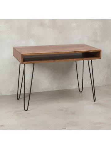 KADIMA DESIGN Massivholz Sheesham Schreibtisch Retro: Industrial, Große Tischplatte