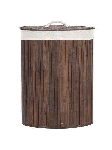 Beliani Wäschekörbe MATARA in Braun/Weiß - (W) 60 x (H) 60 x (L) 35 cm