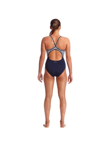 Funkita Badeanzug Damen Snow Leaf mit verstärkten Trägern in weiß