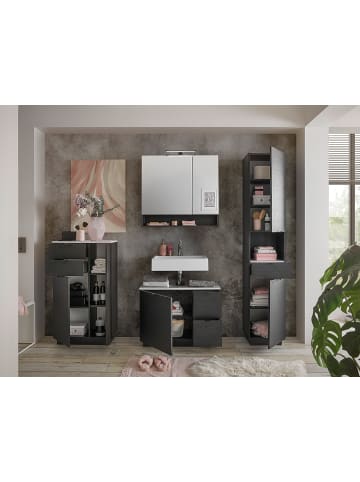 home24 Spiegelschrank NEWARK in Schwarz Struktur
