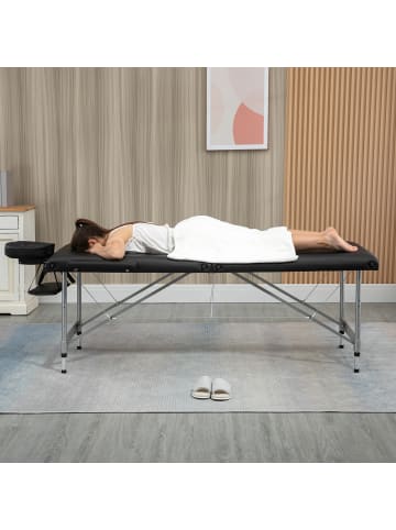 HOMCOM Massageliege-186L x 71B x 62-83H cm-Schwarz