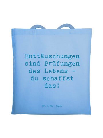 Mr. & Mrs. Panda Einkaufstasche Spruch Mit Enttäuschungen umgehe... in Sky Blue
