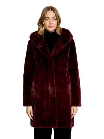 Betty Barclay Plüschjacke mit Kapuze in dunkelrot