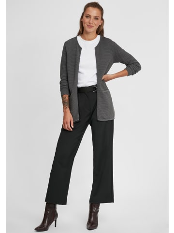 Oxmo Strickjacke Strickjacke OXHilda 21900015-ME Strickjacke im Perlstrickmuster in Grau