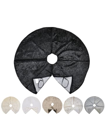 JACK Christbaumdecke Rund Ø 90cm Weihnachtsbaumdecke in Schwarz / Ornamente