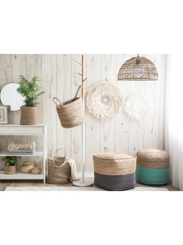 Beliani Pouf KIRAMA in Grau/Beige - (W) 44 x (H) 44 x (L) 44 cm