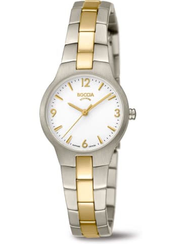 Boccia Uhr in Weiß