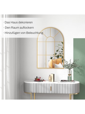 HOMCOM Wandspiegel-91L x 2B x 60H cm-Gold