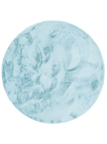 Pergamon Fellteppich Luxus Super Soft Plush Rund in Türkis