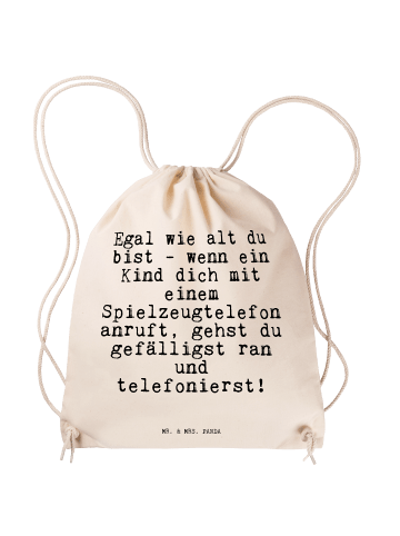 Mr. & Mrs. Panda Turnsack Egal wie alt du... mit Spruch in Creme