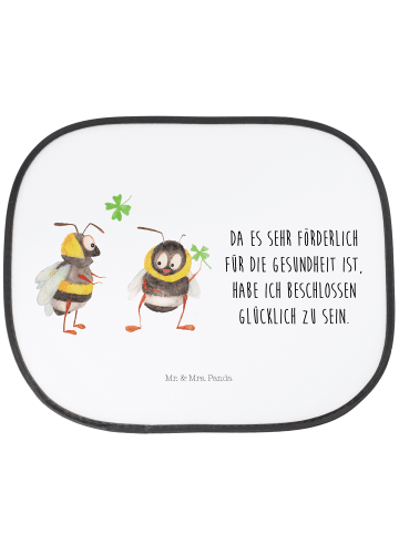 Mr. & Mrs. Panda Sonnenschutz Auto Hummeln Kleeblatt mit Spruch in Weiß