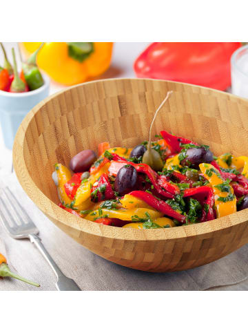 relaxdays Salatschüssel in Natur - (B)29 x (H)12 x (T)27,5 cm