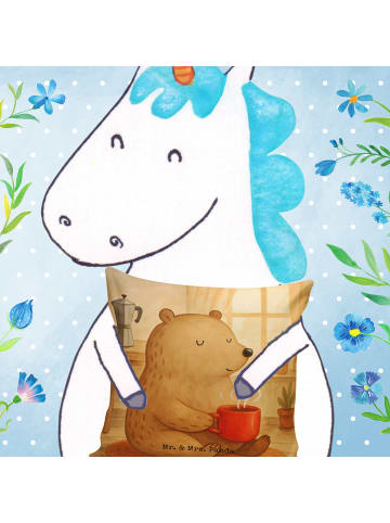 Mr. & Mrs. Panda kuschelkissen 40x40 Bär Morgenkaffee Design ohn... in Weiß