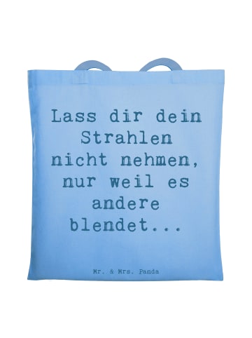 Mr. & Mrs. Panda Jutebeutel Spruch Selbstvertrauen Strahlen mit ... in Sky Blue