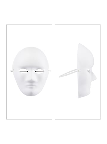 relaxdays 200x Maske Basteln in Weiß - (B)18,5 x (H)24 x (T)8 cm