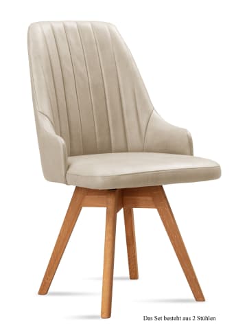 58 aufm Kessel ESSZIMMERSTUHL drehbar (2er-Set) Dotti 52x91x60 Eiche geölt/Khaki