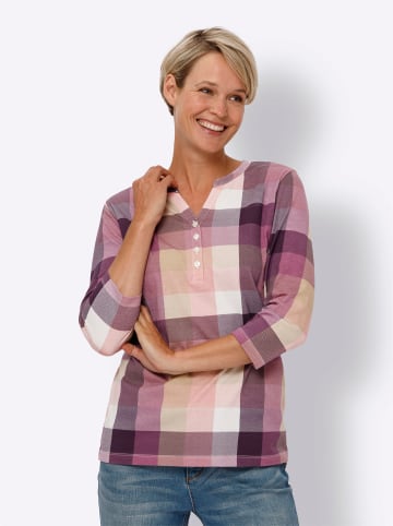 Sieh an! 3/4-Arm-Shirt in hortensie-ecru-kariert