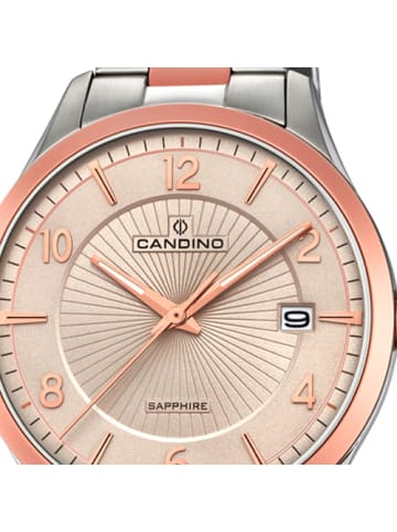 Candino Analog-Armbanduhr Candino Classic roségold, silber groß (ca. 40mm)