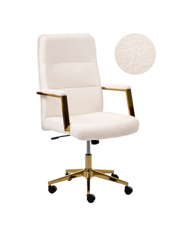 Beliani Chefsessel DEMURE in Weiß/Schwarz/Gold - (W) 60 x (H) 106 x (L) 60 cm
