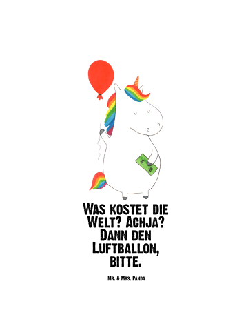 Mr. & Mrs. Panda Wasserflasche Einhorn Luftballon mit Spruch in Weiß
